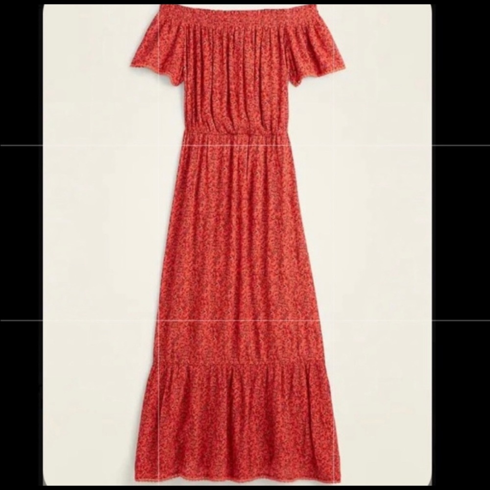 Old Navy Coral Floral Flowy Dress